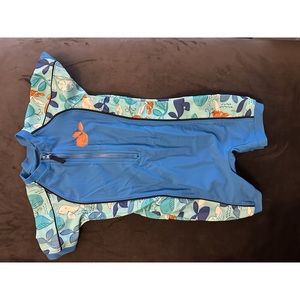 5/$10 Swimsuit/rashguard 24 months blue and orange